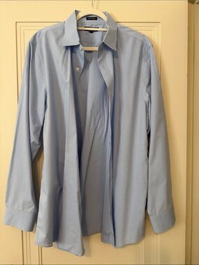 Banana Republic Sky Blue Diamond Micro-Print Shirt